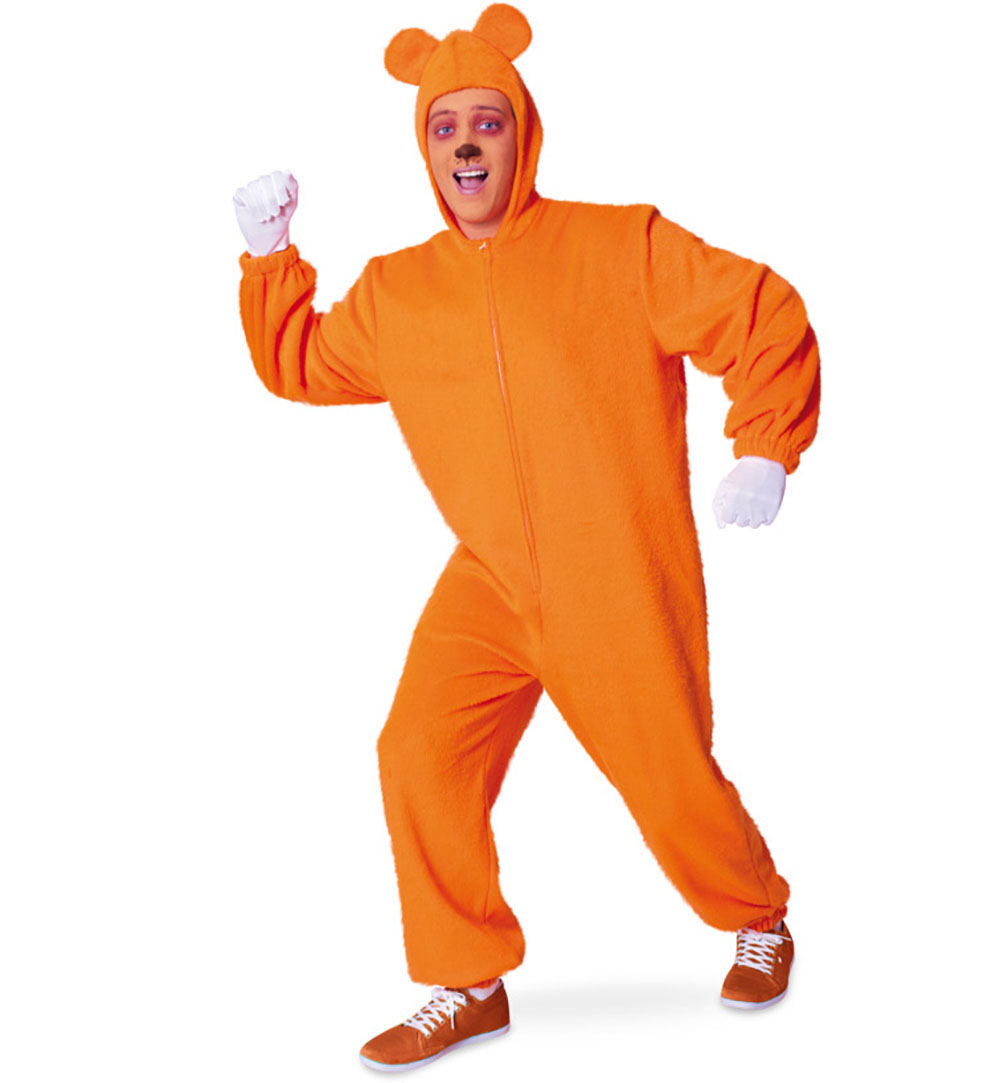 Einweganzug Karneval Fasching Kostüm Bauarbeiter Müllmann Einweg-Overall  Orange