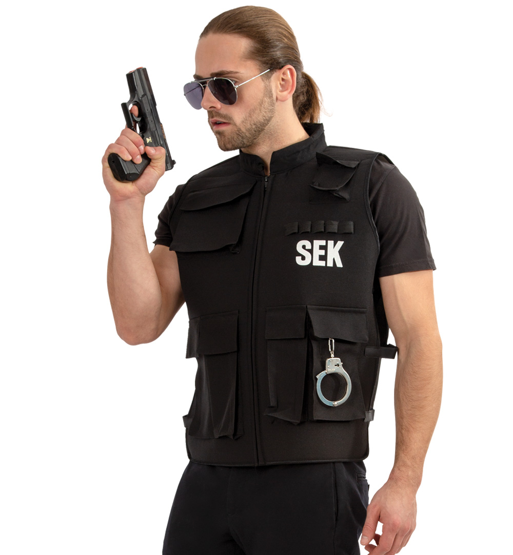 Verkleidungsset Set Polizist Weste Kappe Polizeiweste Polizeikappe XL neu