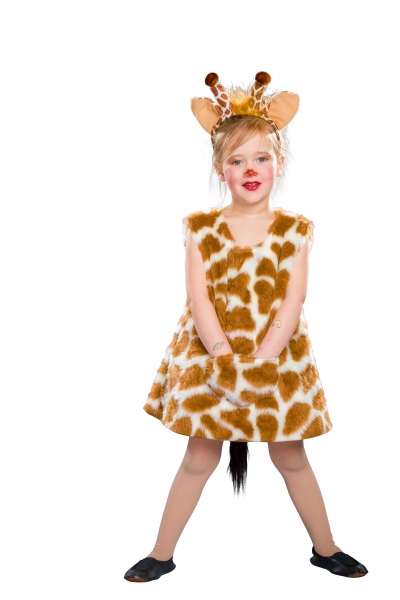 Giraffe Kleid mit Haarreif Kinderkostüm Tierkostüm