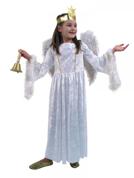 Engelskleid Weihnachtskostüm Engel Gewand mit Marabubesatz