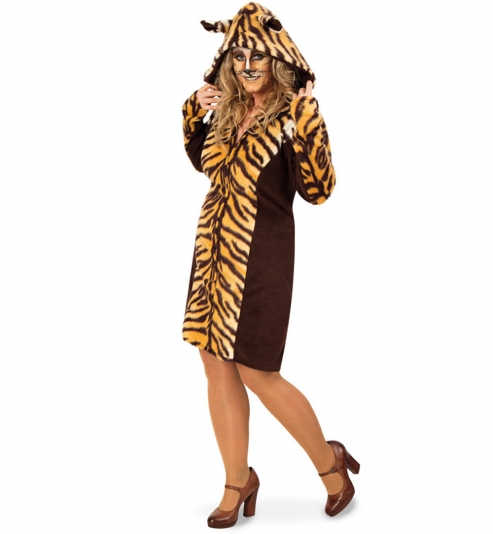 Tiger Kleid mit Kapuze Tierkostüm