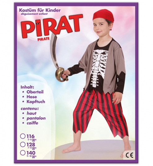 Pirat Oberteil, Hose und Kopftuch