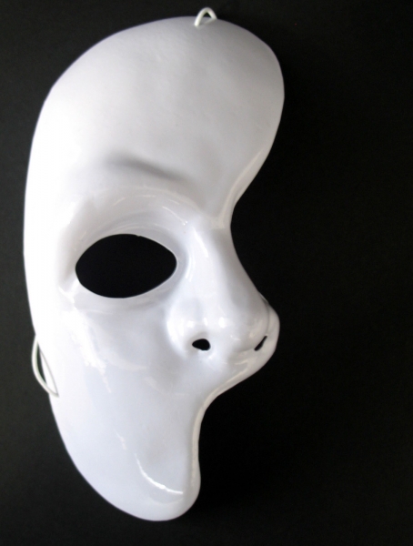 Neutralmaske Theatermaske Phantom Halbmaske zum Bemalen