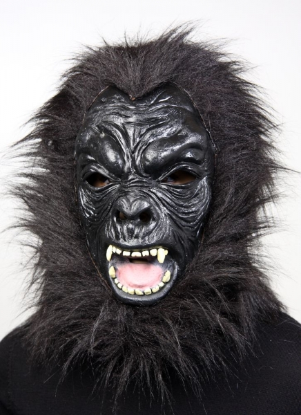 Tiermaske Vollkopfmaske  Gorilla schwarz