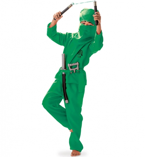 Green Ninja Grüner Ninja Kämpfer Kinder Kostüm
