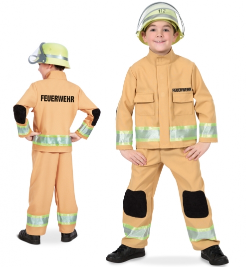 Feuerwehrmann Uniform sandgelb Jacke und Hose