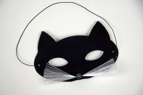Tiermaske Halbmaske Katze schwarz
