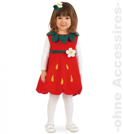 Erdbeere Emily Strawberry, Kleid + Haarreif Kinder Kostüm
