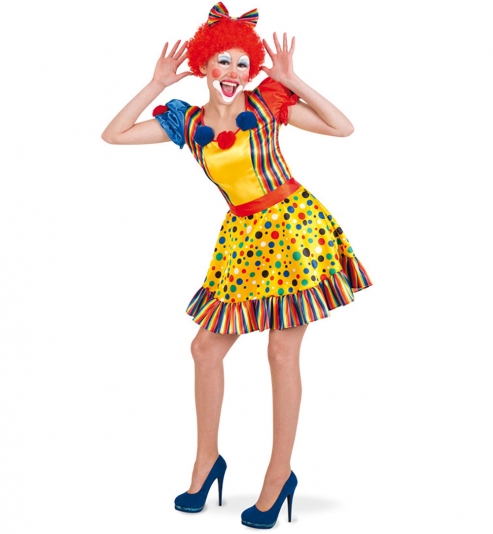 Clown Happy Clownkleid mit Gürtel