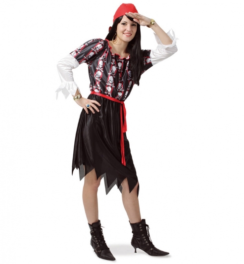 Piratin Elisa Piratenkleid mit Gürtel Seeräuberin