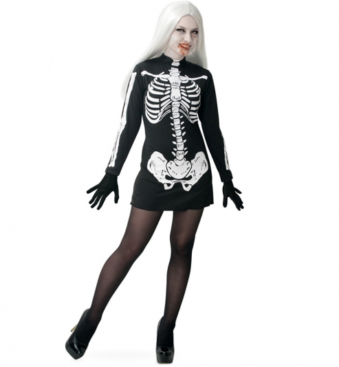 Skelett Kleid Zombie Girl