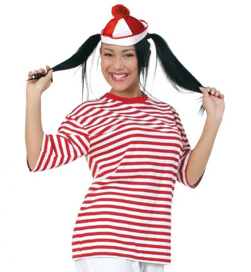 Ringel-T-Shirt rot/weiß für Matrose Clown Gondolier Größe XL