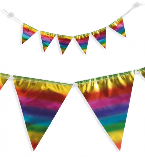 Wimpel Girlande Rainbow mit Saugnapf 100 cm lang