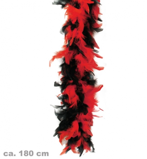 Federboa, 2-farbig schwarz/rot, ca. 1,80 m Länge, ca. 45g