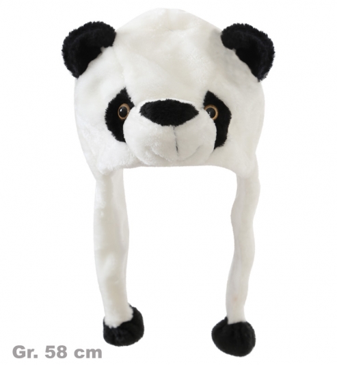 Plüschmütze Panda, Gr. 58 cm