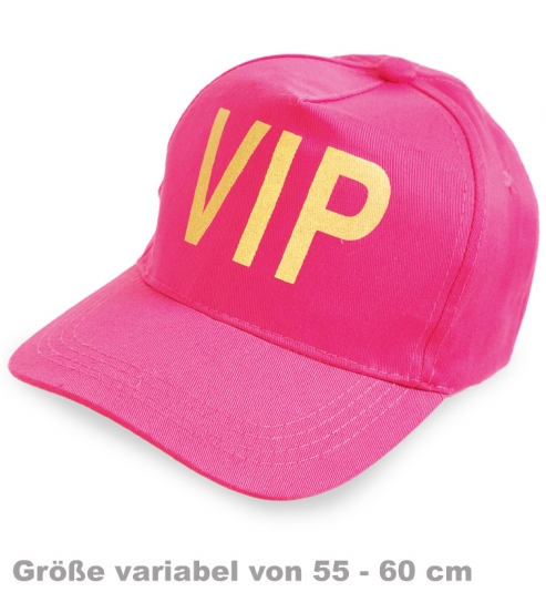 Basecap VIP pink, Gr. 55 - 60 cm variabel