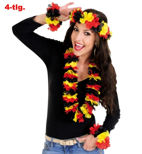 Fan Set Deutschland aus Hawaii Blüten