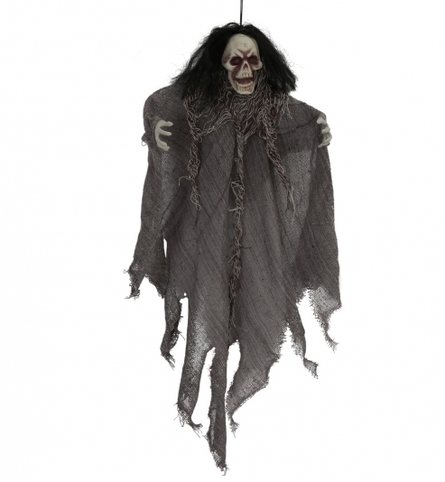 Skelett mit Haaren Halloween Deko Figur Dekohänger