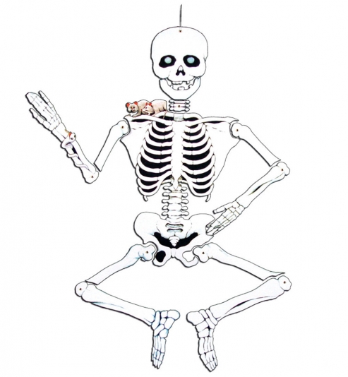 Deko-Skelett aus Pappe, beweglich, ca. 140 cm Höhe