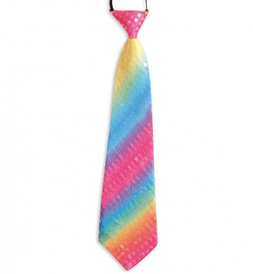 Krawatte Pailletten Rainbow, ca. 38 cm