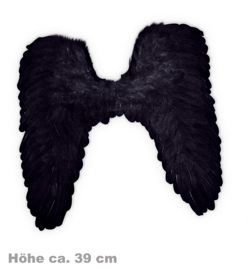 Federflügel 39 cm Farbe schwarz