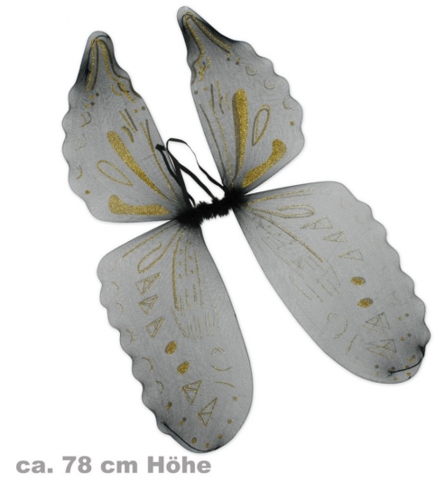 Flügel,schwarz-gold, ca. 78 cm Höhe