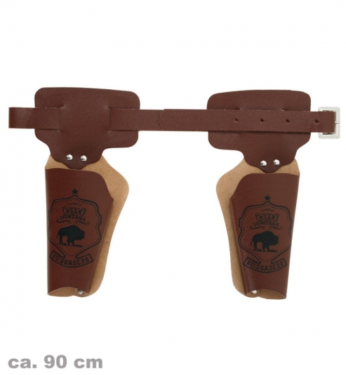 Doppelholster braun - Cowboygürtel für 2 Waffen