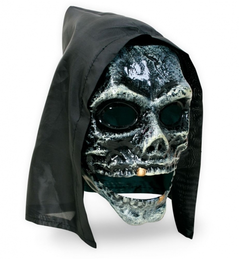 Totenkopfmaske mit Haube