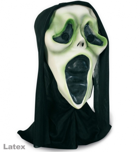 Halloweenmaske schreiender Geist mit Haube