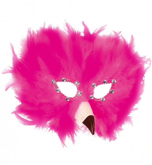 Federdomino Flamingo Maske