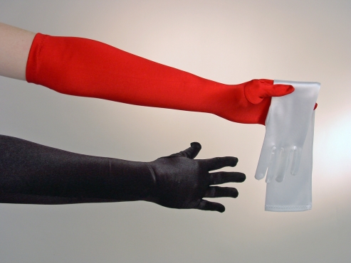 Satinhandschuhe, 50 cm, rot