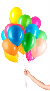 Helium Ballon mit Bändern bunt  im Set 30 Stück