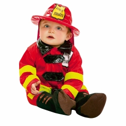 Feuerwehrmann Baby Kostüm Overall, Überschuhe und Hut
