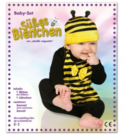 Biene Baby Set, Lätzchen + Mütze Größe 86