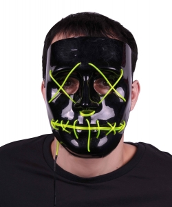 Maske mit Neonlicht, batteriebetrieben