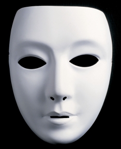 Neutralmaske Theatermaske zum Bemalen Form breit - weiblich