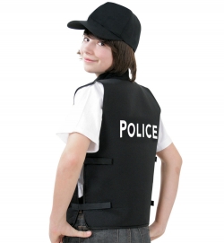 POLICE-Weste , schwarz (seitl. Klettverschluss)