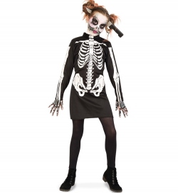 Knochenmädkchen Skelett Kleid