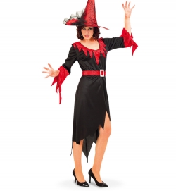 Hexe Red Witch Hexenkleid mit Gürtel
