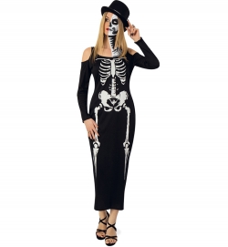 Skelett Kleid Knochenfrau