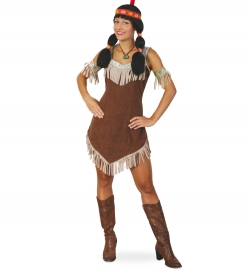Indianerinkostüm Sisika Kleid mit Armstulpen