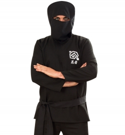 Ninja Kämpfer Oberteil mit Haube + Gürtel