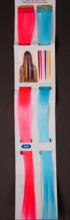 Haarsträhnen 2er Set türkis und pink, ca. 45 cm
