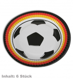 Teller Fussball FAN Deutschland, Inhalt: 6 Stück