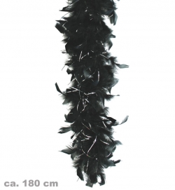 Federboa schwarz mit Lurex, ca. 1,80 m Länge, ca. 45g