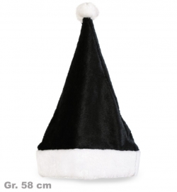 Nikolausmütze schwarz, Gr. 58 cm