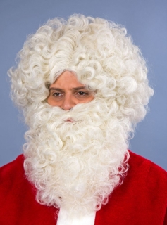 Weihnachtsmann Perücke und Bart im Set flachsblond