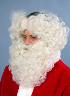 Weihnachtsmann Nikolaus Bart mit Stirnband flachsblond