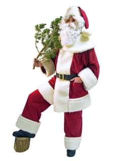 Weihnachtsmann Kostüm Anzug Waschsamt Nikolaus