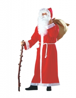 Nikolausmantel mit Kapuze bodenlang Weihnachtsmann Kostüm